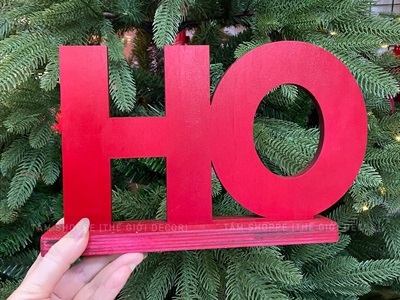 Chữ gỗ HO HO HO Decor Noel vui nhộn C17cm [Độc đáo] CHU-GO-19